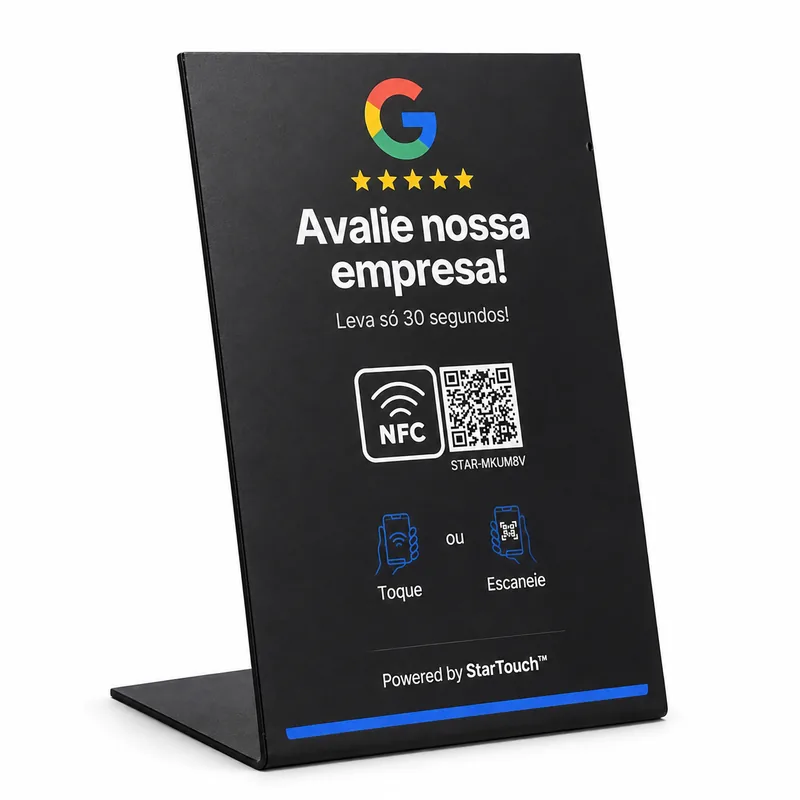 Placa de Balcão M StarTouch com NFC e QR Code