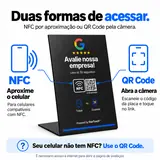 Placa de Balcão M: NFC por aproximação ou QR Code pela câmera