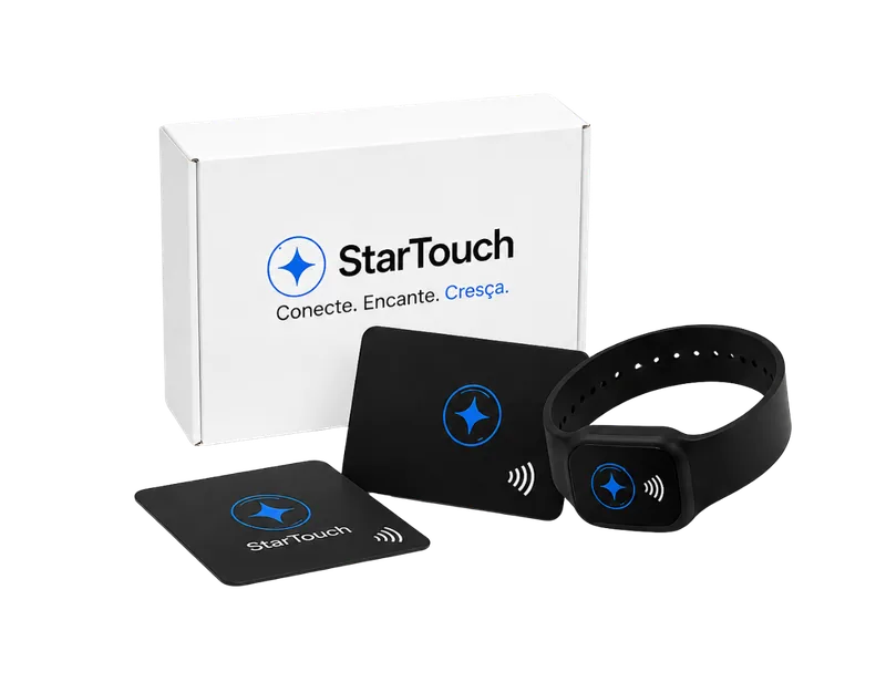 Kit StarTouch — placa, cartões e pulseira NFC