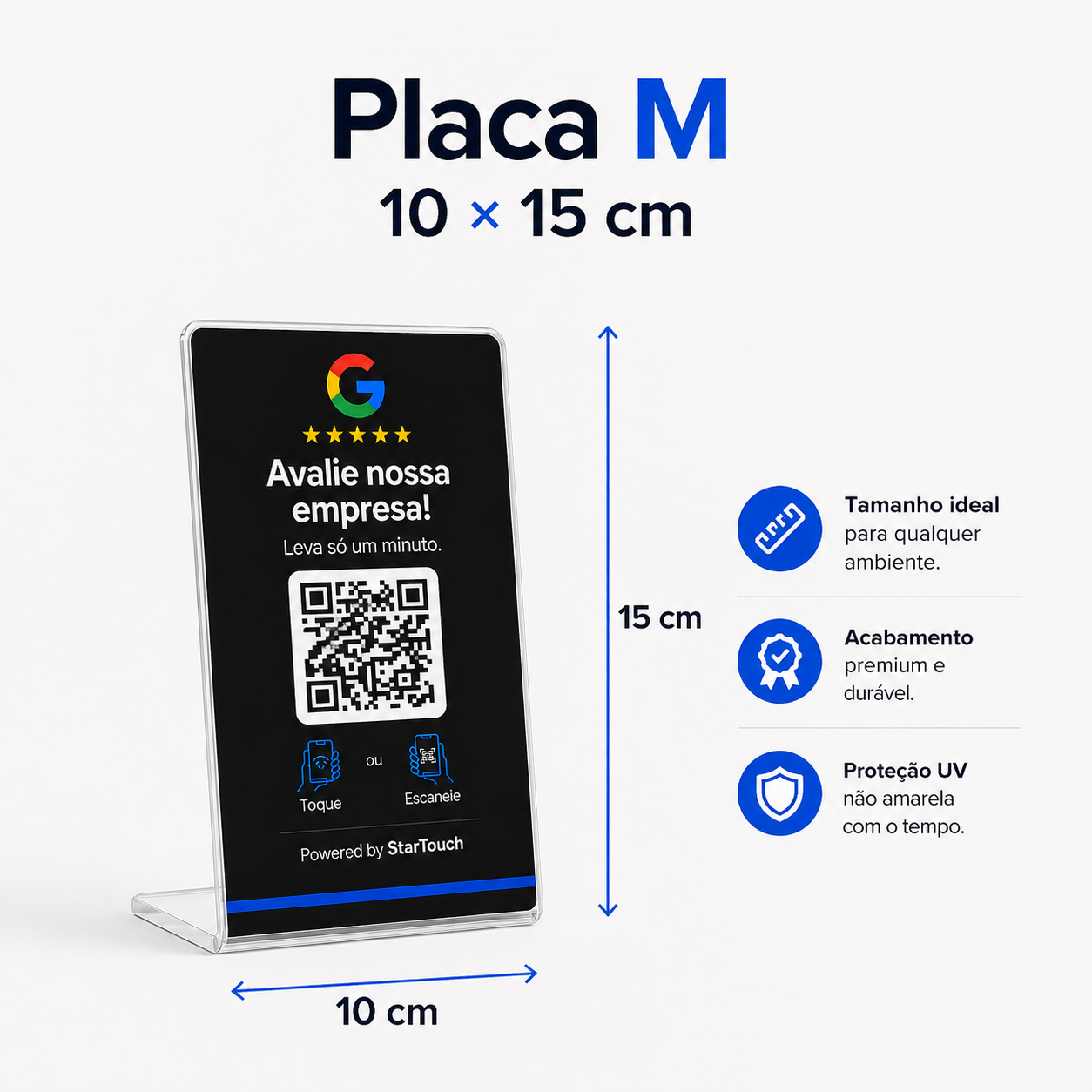Placa de Balcão M — dimensões 10 x 15 cm