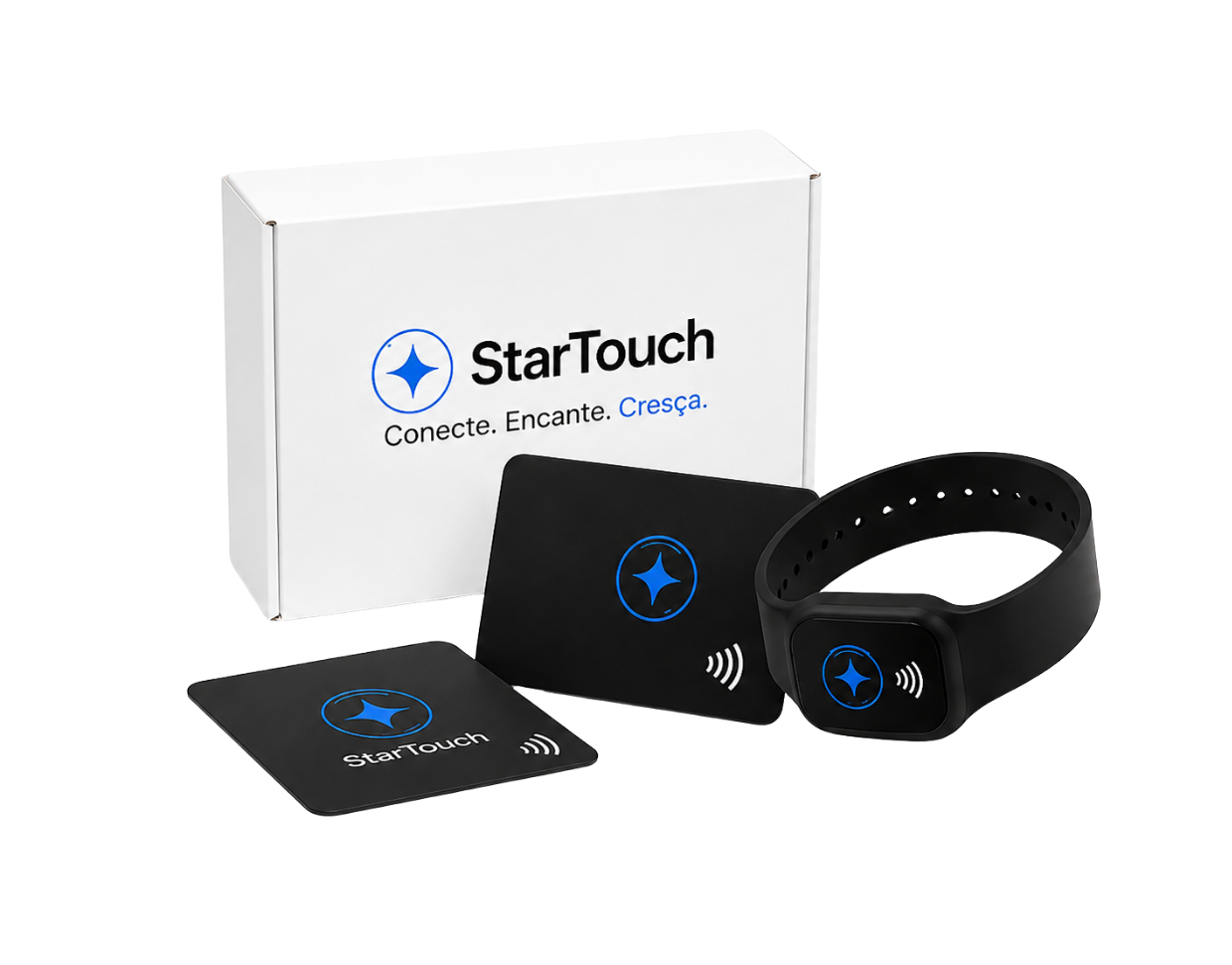 Kit StarTouch — placa, cartões e pulseira NFC